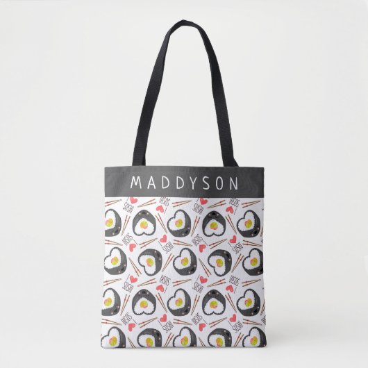Niedlicher Cartoon Sushi Pattern Tasche (Vorderseite)