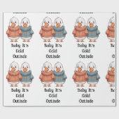 Niedlicher Cartoon Sweater Cold Gean Duck Couple Geschenkpapier (Flach)
