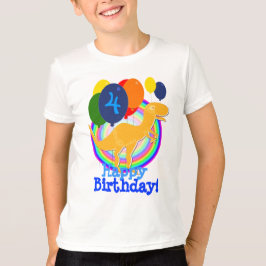 Niedlicher Cartoon T-Rex Dinosaur Geburtstagsballo T-Shirt