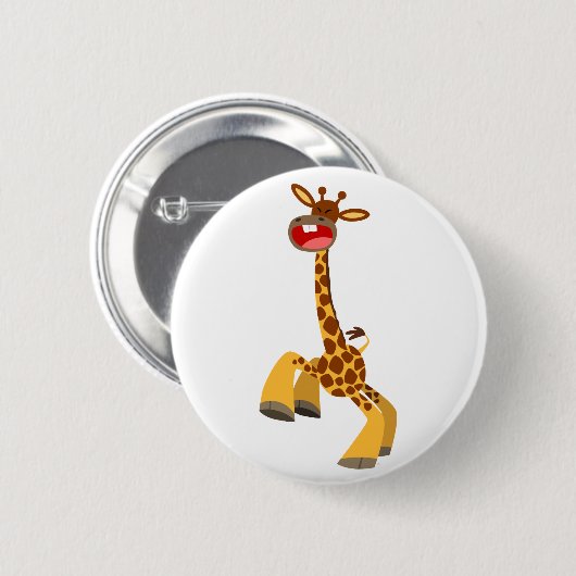 Niedlicher Cartoon Tancing Giraffe Button Abzeiche (Vorne & Hinten)