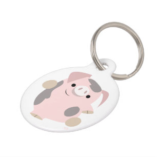 Niedlicher Cartoon Tancing Pig Dog Tag Tiernamensmarke