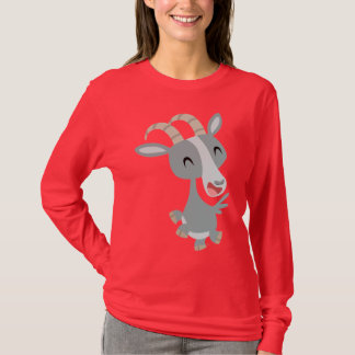 Niedlicher Cartoon-tänzelnder Ziegen-Frauen-T - T-Shirt