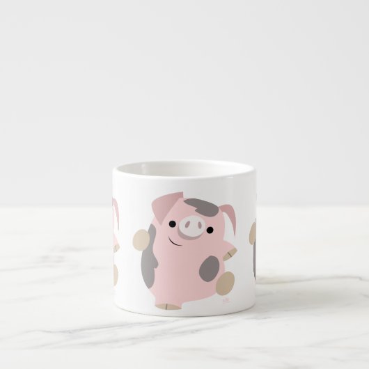 Niedlicher Cartoon Tanzen Pig Espresso Tasse (Vorderseite)
