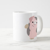 Niedlicher Cartoon Tanzen Pig Jumbo Tasse (Vorderseite Rechts)