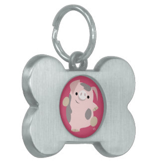 Niedlicher Cartoon Tanzen Pig Pet Tag Tiermarke