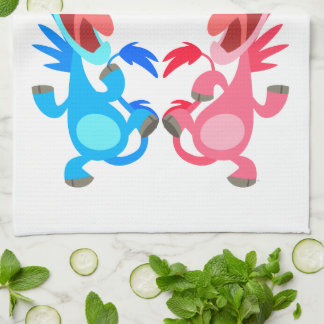 Niedlicher Cartoon Tanzen Unicorns Küche Handtuch