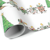Niedlicher Cartoon Tanzen Weihnachtsgeschenke und  Geschenkpapier (Rolleneckpunkt)