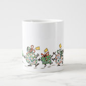 Niedlicher Cartoon Tanzen Weihnachtsgeschenke und  Jumbo-Tasse (Vorderseite)