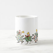 Niedlicher Cartoon Tanzen Weihnachtsgeschenke und  Kaffeetasse (Mittel)
