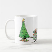 Niedlicher Cartoon Tanzen Weihnachtsgeschenke und  Kaffeetasse (Links)