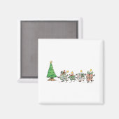 Niedlicher Cartoon Tanzen Weihnachtsgeschenke und  Magnet (Vorderseite/Rückseite)