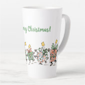 Niedlicher Cartoon Tanzen Weihnachtsgeschenke und  Milchtasse (Rechte Ecke)