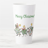 Niedlicher Cartoon Tanzen Weihnachtsgeschenke und  Milchtasse (Vorderseite)