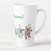 Niedlicher Cartoon Tanzen Weihnachtsgeschenke und  Milchtasse (Rechts)