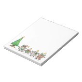 Niedlicher Cartoon Tanzen Weihnachtsgeschenke und Notizblock (Rotiert)