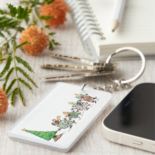 Niedlicher Cartoon Tanzen Weihnachtsgeschenke und  Schlüsselanhänger