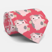 Niedlicher Cartoon Tanzende Schweinegrippe Krawatt Krawatte (Gerollt)