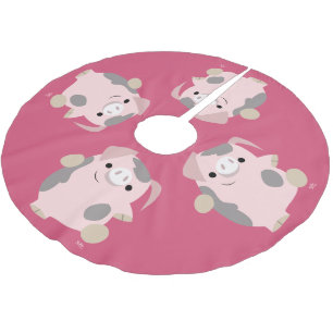 Niedlicher Cartoon Tanzpieber Polyester Weihnachtsbaumdecke