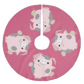 Niedlicher Cartoon Tanzpieber Polyester Weihnachtsbaumdecke (Vorderseite)