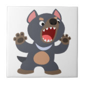 Niedlicher Cartoon Tasmanian Devil Tile Fliese (Vorderseite)