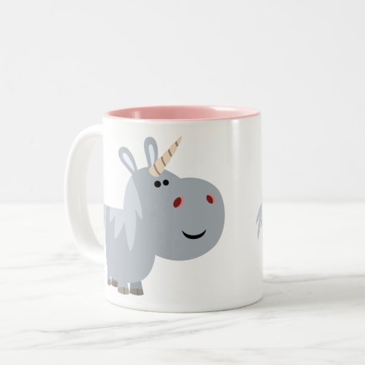Niedlicher Cartoon Tasse Unicorn (Vorderseite Links)