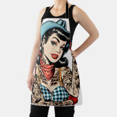 Niedlicher Cartoon Tattoo Cowgirl Schürze (InSitu)
