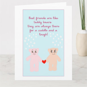 Niedlicher Cartoon Teddy Bears Bestie Quote Galent Karte