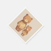Niedlicher Cartoon Teddy Bears Tiere. Mathers Day Serviette (Ecke)