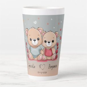 Niedlicher Cartoon Teddy Lovers Herz Valentinstag Milchtasse