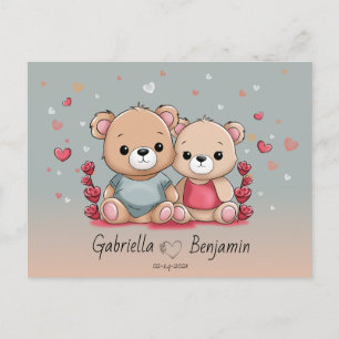Niedlicher Cartoon Teddy Lovers Herzlich Willkomme Postkarte