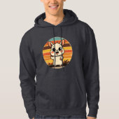 Niedlicher Cartoon Tier in Retro Sunset Hoodie (Vorderseite)