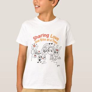 Niedlicher Cartoon Tierkochteherz-T - Shirt - Geme