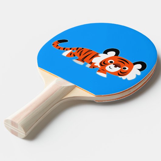 Niedlicher Cartoon Tiger auf dem Pingpongpaddel Tischtennis Schläger (Vorderseite)
