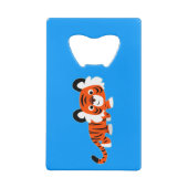 Niedlicher Cartoon Tiger auf dem Schüssel Flaschen Kreditkarten Flaschenöffner (Rückseite)