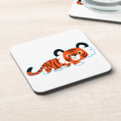 Niedlicher Cartoon Tiger auf dem Untersetzer Prowl (Linke Seite)