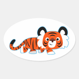 Niedlicher Cartoon Tiger auf der Aufkleber