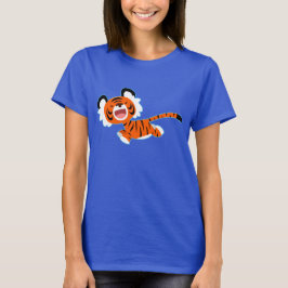 Niedlicher Cartoon Tiger auf der Flucht von Frauen T-Shirt