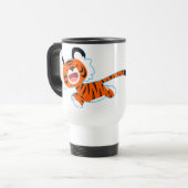 Niedlicher Cartoon Tiger auf der Flugroute/Tasse Reisebecher (Vorderseite Links)
