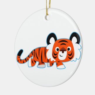 Niedlicher Cartoon Tiger auf der Höhle Keramik Ornament