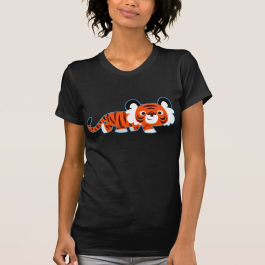 Niedlicher Cartoon Tiger auf der Kugel T - Shirt d (Vorderseite)