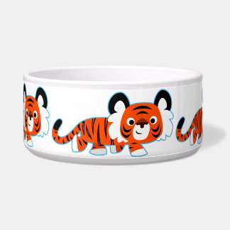 Niedlicher Cartoon Tiger auf der Kuppelschale Napf