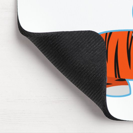 Niedlicher Cartoon Tiger auf der Kuschelmuse Mousepad (Ecke)