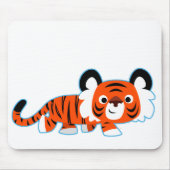 Niedlicher Cartoon Tiger auf der Kuschelmuse Mousepad (Vorne)