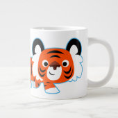 Niedlicher Cartoon Tiger auf der Prowl Jumbo-Tasse (Rechts)
