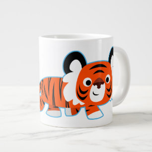 Niedlicher Cartoon Tiger auf der Prowl Jumbo-Tasse