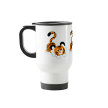 Niedlicher Cartoon Tiger bereit, um die Tasse des 
