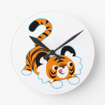 Niedlicher Cartoon-Tiger bereit zu spielen