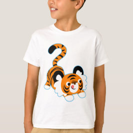 Niedlicher Cartoon Tiger bereit zum Spielen Kinder T-Shirt
