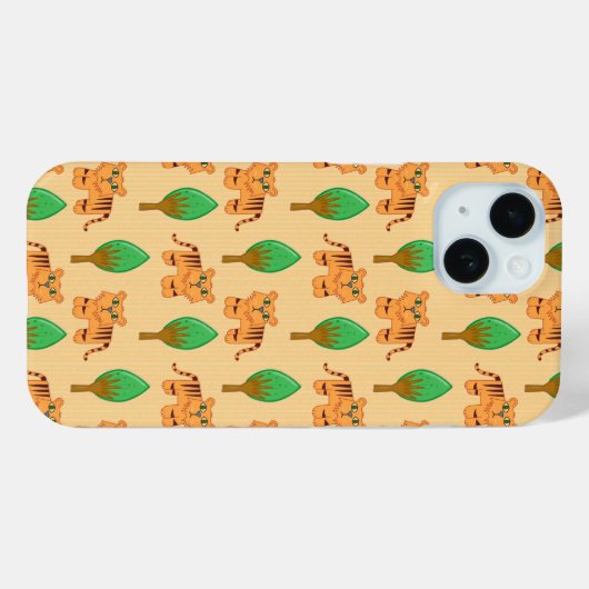 Niedlicher Cartoon Tiger Muster Case-Mate iPhone Hülle (Rückseite (Horizontal))