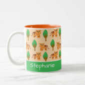 Niedlicher Cartoon Tiger Muster Personalisiert Zweifarbige Tasse (Links)